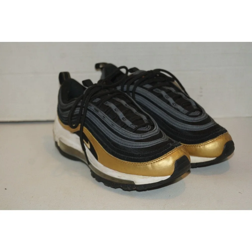 Nike Air Max 97 GS Black Metallic Gold Size 5.5Y (921522-014)